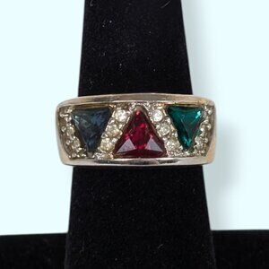 Vintage Multi-Tone Rhinestone Ring
